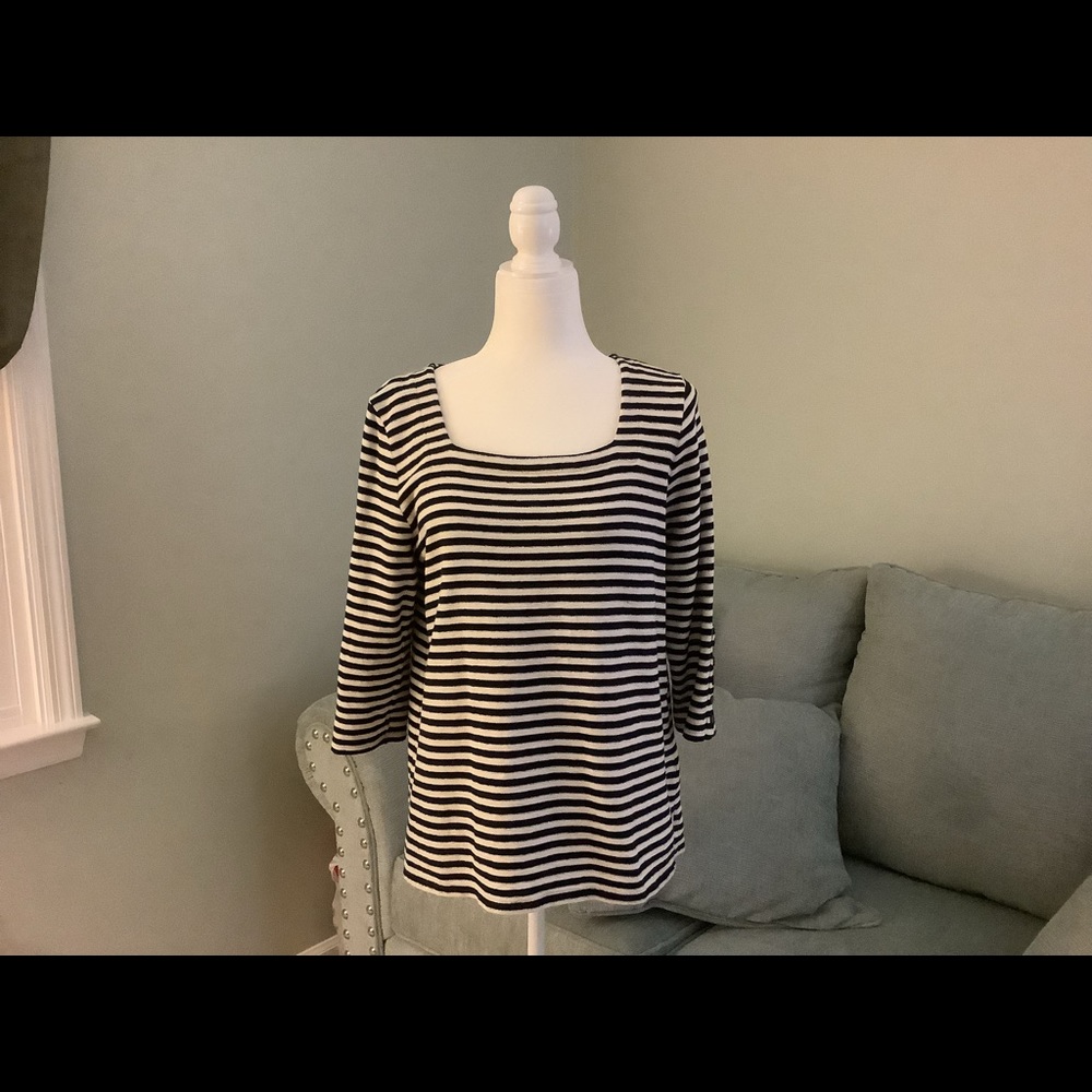 J.Jill square neck, textured, sweater.
